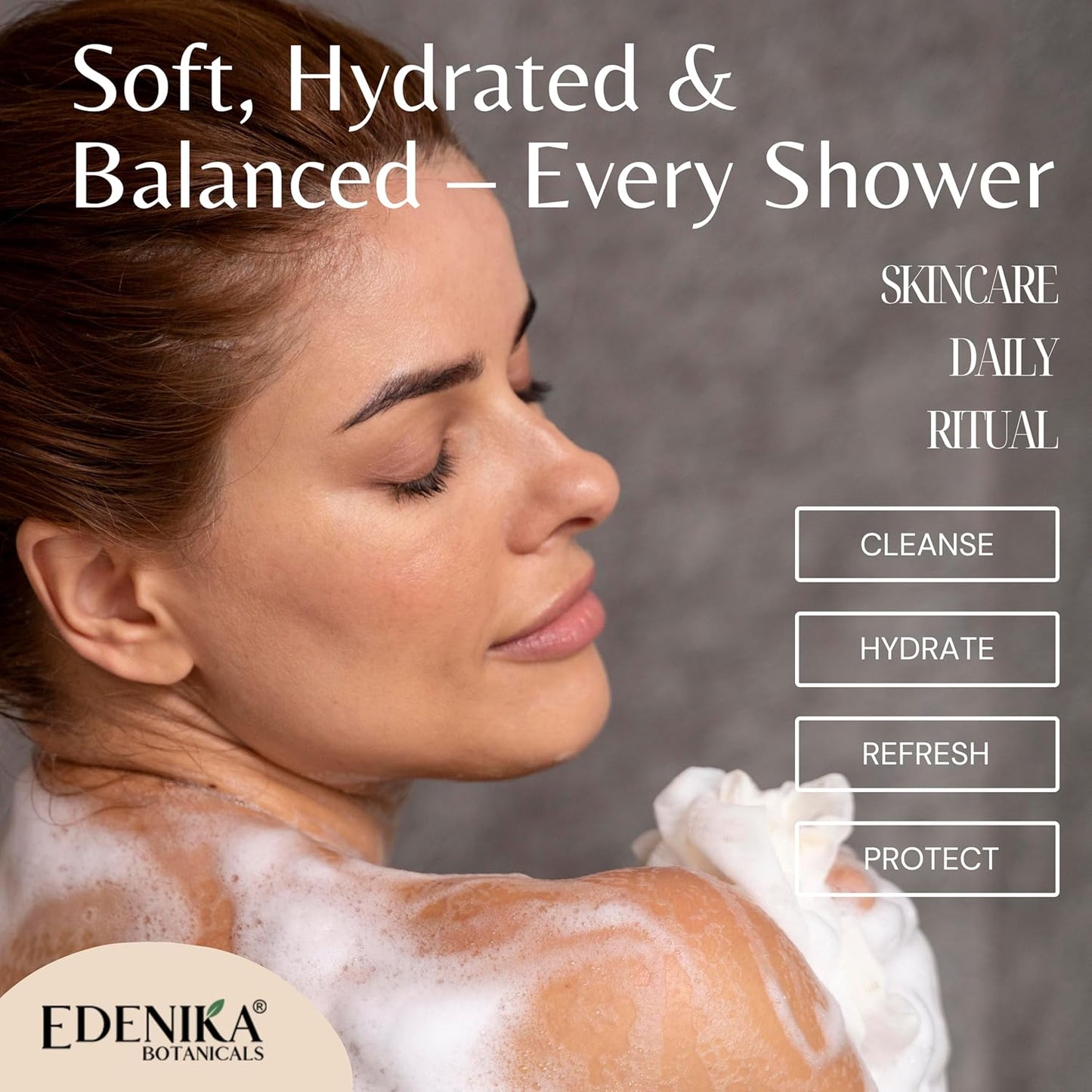 Edenika Lavender Body Wash - Vitamin E Infused, Moisturizing & Relaxing Shower Gel | 16 fl oz, 2-Pack