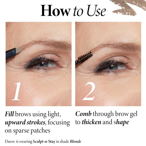 LAURA GELLER NEW YORK Sculpt-n-Stay Waterproof Brow Pencil & Gel- Dark Brown
