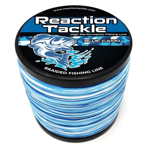 Reaction Tackle Braided Fishing Line Blue Camo 30LB 150yd