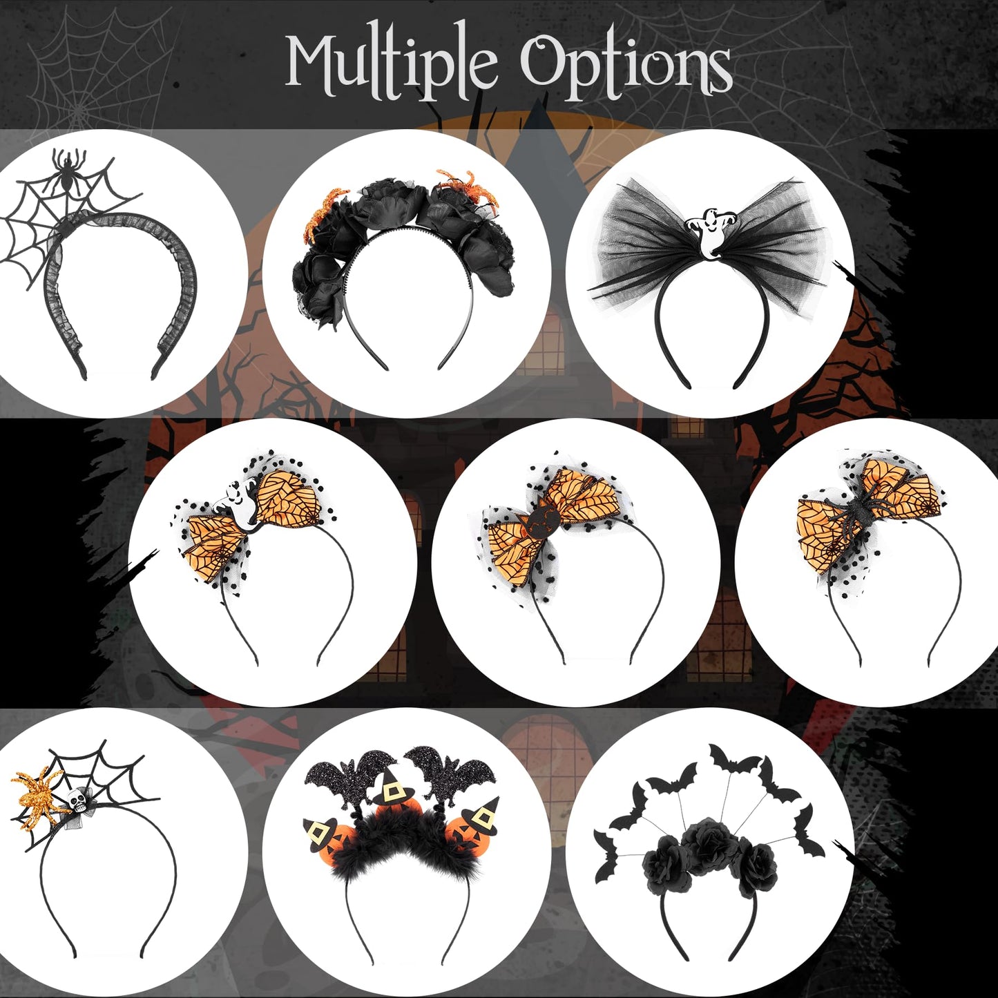 Amazer Spider Headband, Halloween Headbands for Women, Spider Headband for Women, Spider Web Headband, Black Spider Headpiece with Lace, Halloween Headpiece Costume Headwear Cosplay Party