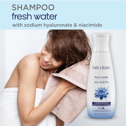Live Clean Shampoo - Hydrating Fresh Water Formula | 12 Oz for Nourished, Healthy Hair