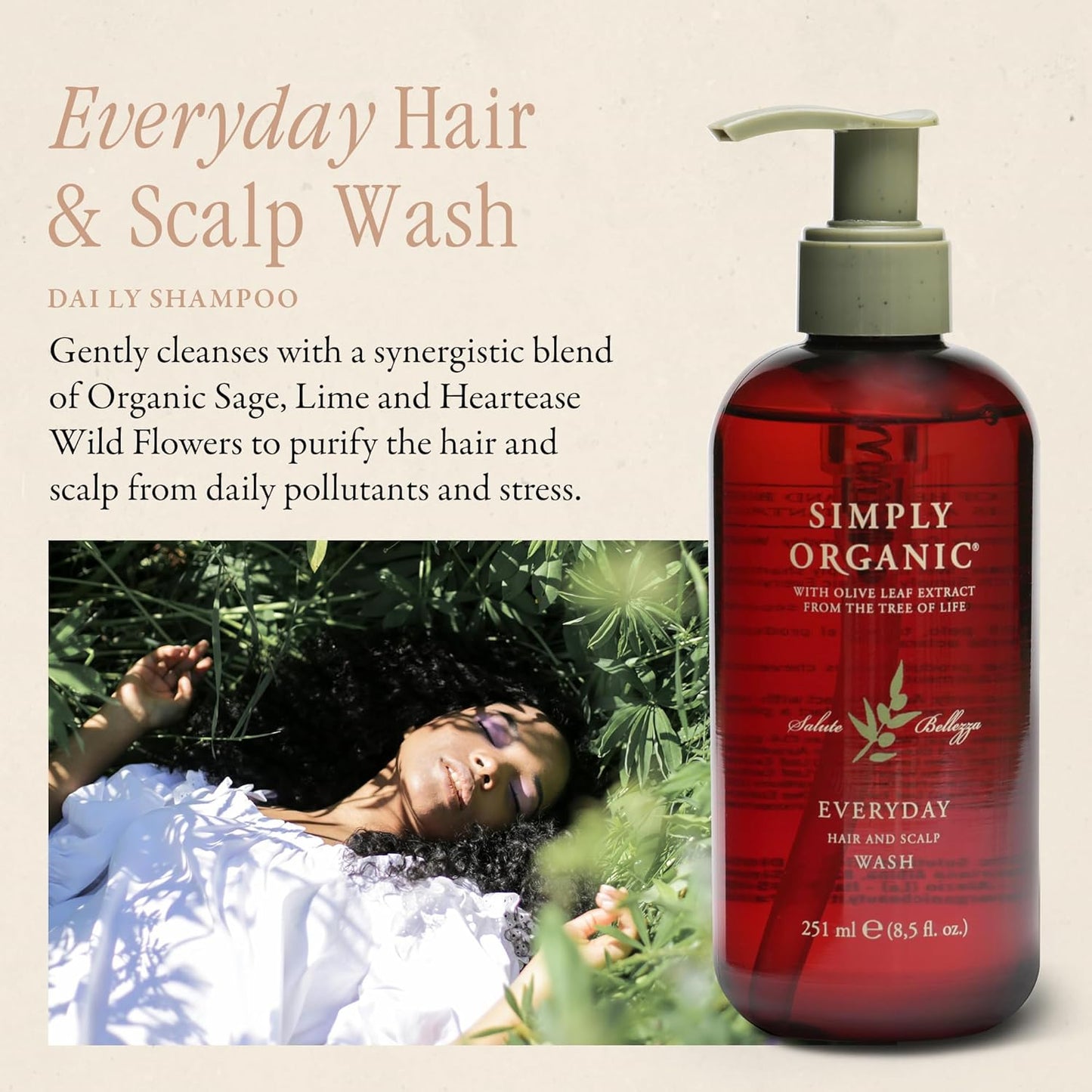 Skiennix Hair & Scalp Wash Shampoo - All-Natural, Cruelty-Free Formula with Organic Sage & Lime | 251ml/8.5oz