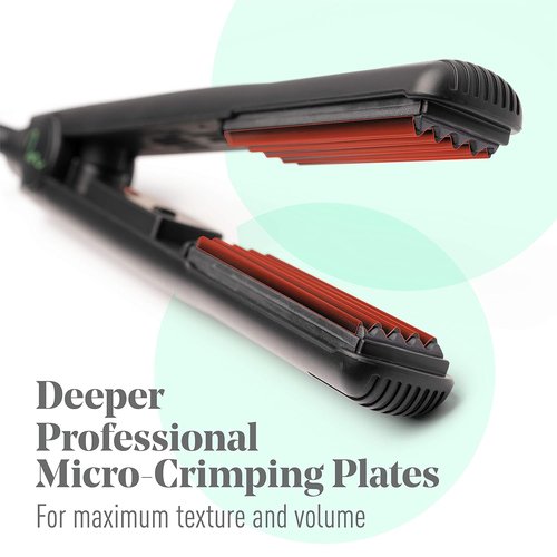 MINT Professional Series Hair Crimper Iron - 1 Inch Ceramic Plates for Fast Crimping & Volume | Travel-Ready Dual-Voltage