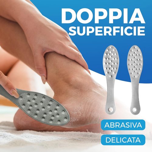 Regine Switzerland Stainless Steel Foot Scraper - Professional Double-Sided Callus Remover for Smooth Feet