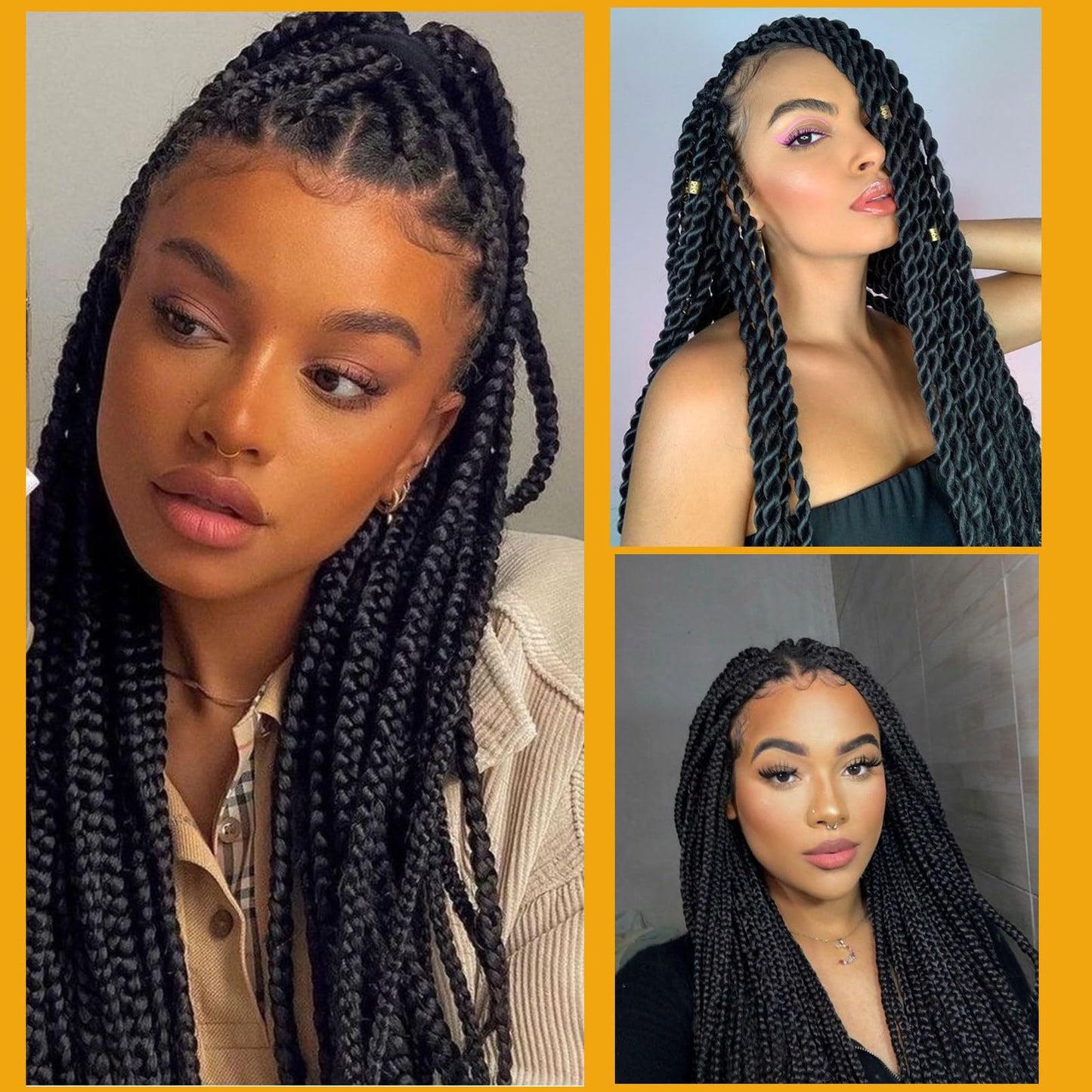 Pre-stretched Braiding Hair, Original Braid Hair Extensions, Hot Water Setting Crochet Hair Braids, Yaki Texture Easy Braiding Hair (24''-pack of 8, 99J)