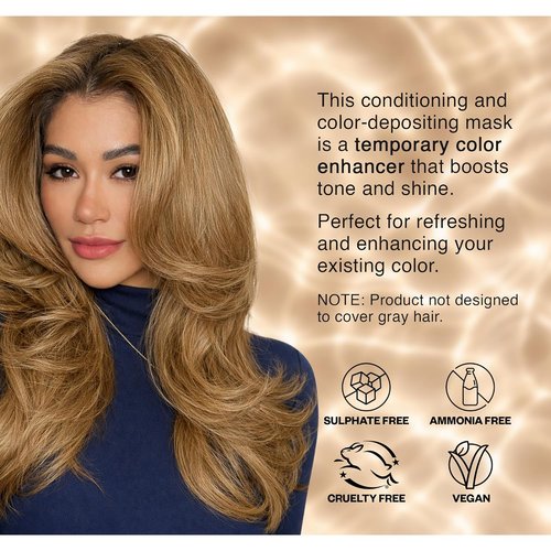 IGK A La Plage Color Depositing Hair Mask - Light Sand Semi-Permanent Conditioner & Gloss Toner | Hydrating, Vegan & Cruelty-Free | 6 oz