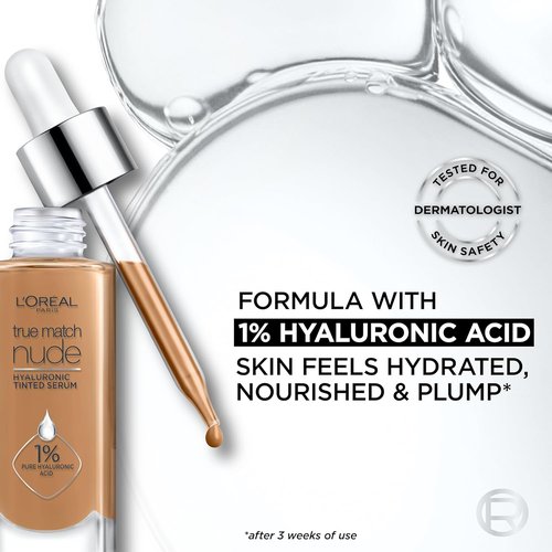 L'Oreal Paris True Match Nude Hyaluronic Tinted Serum Foundation - Light-Medium 3-4 | 1 fl. oz.