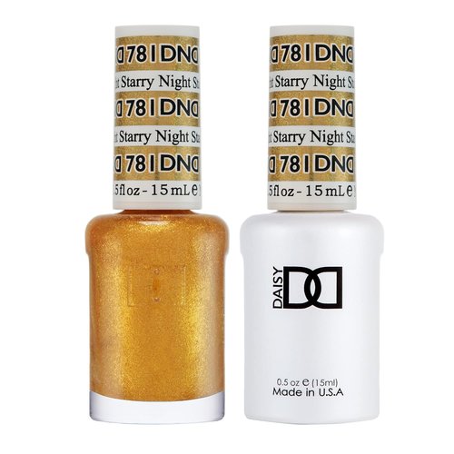 DND Gel Polish Set - Gold UV/LED Gel Polish & Air Dry Nail Lacquer Duo | Chip-Free, 0.5 Fl Oz Each