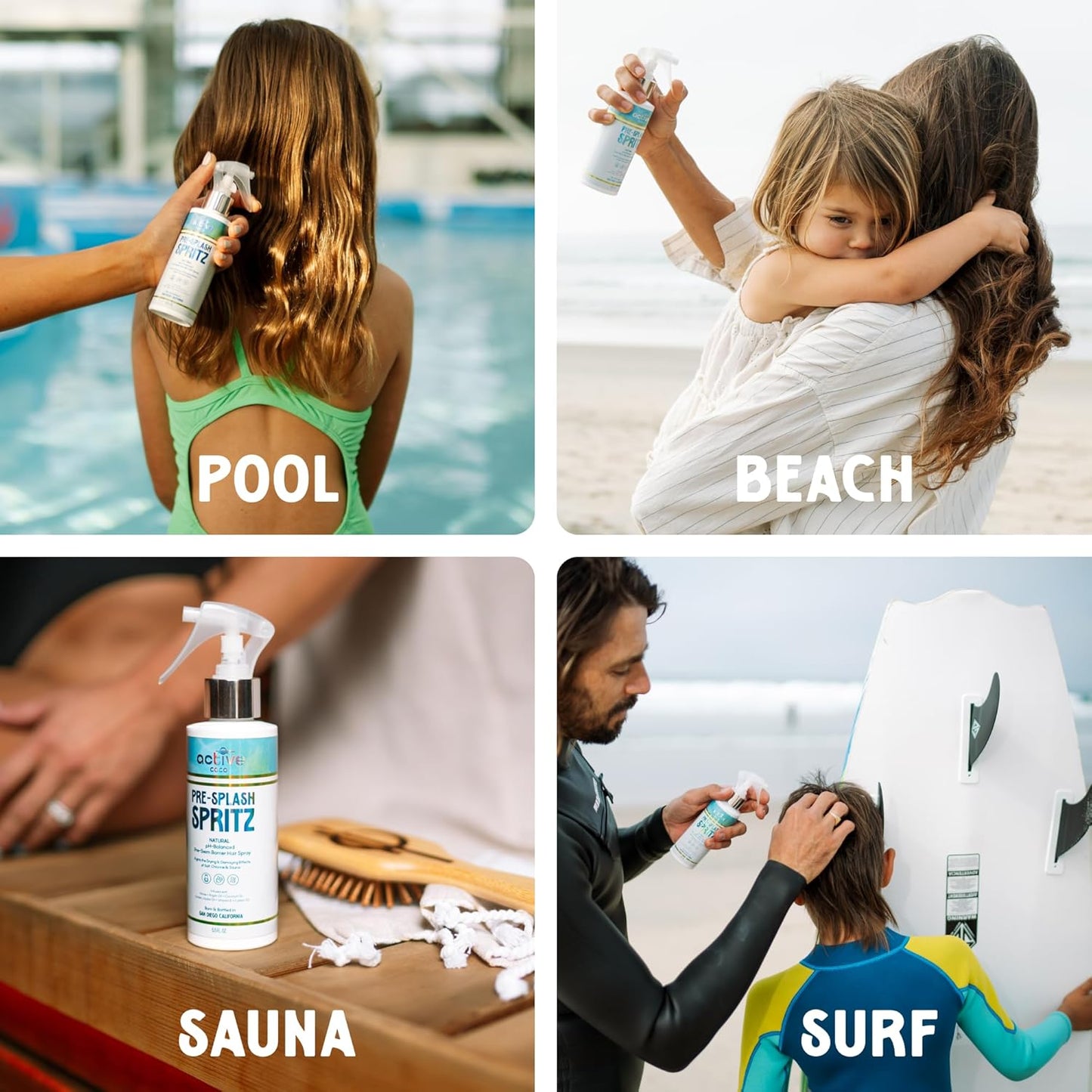 Skiennix Pre-Swim Hair Protection Spray - Chlorine & Salt Water Defense | Coconut Oil & Aloe Vera Leave-In Conditioner for Color-Treated Hair - Made in USA