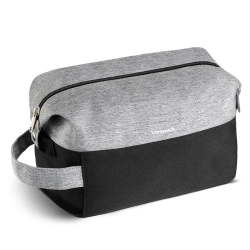 Vorspack Travel Toiletry Bag for Men - Lightweight Mens Toiletry Travel Bag Water Resistant Dopp Kit Shaving Bag for Skincare Toiletries Bathroom Gifts - Black