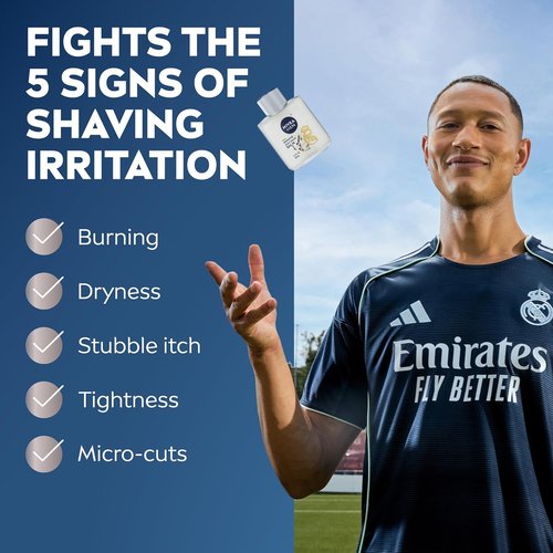 NIVEA MEN Real Madrid Sensitive Post Shave Balm - Alcohol-Free, VitaminPro Complex, 3.3 Fl Oz (Pack of 3)