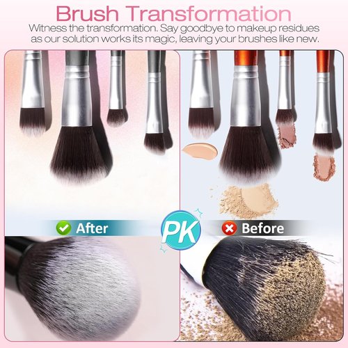 Norate Makeup Brush Cleaner - Gentle Formula Deep Clean Solution & Cleansing Pad | 2-Piece Set