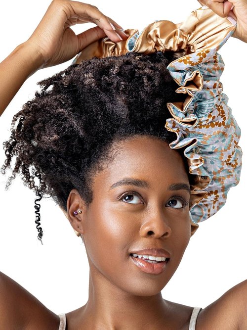Bounce Curl Satin Hair Bonnet - Reversible Design with Adjustable Band | Frizz-Reducing Night Cap for Curly Hair