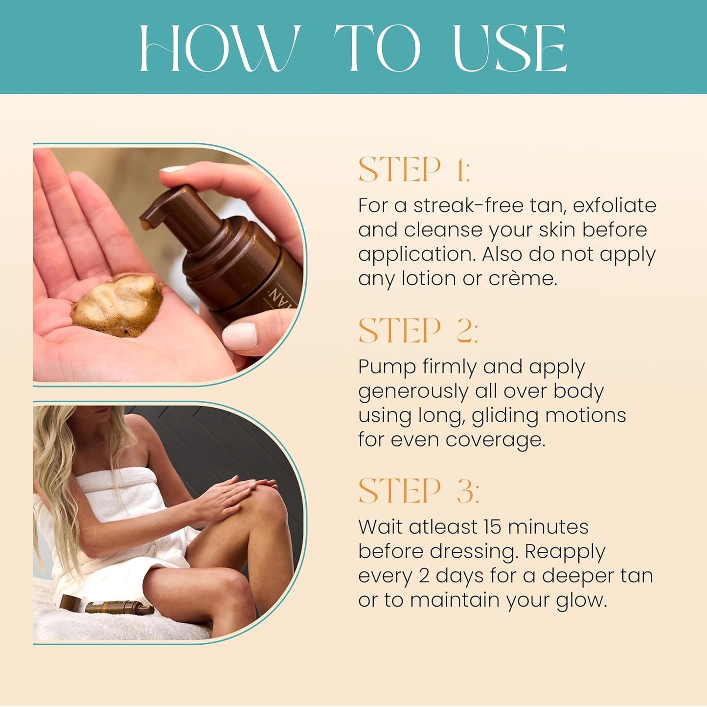 Body Drench QuickTan Self Tanner Mousse - Medium Dark Sunless Tanning Foam for Natural Glow, 4.2 oz