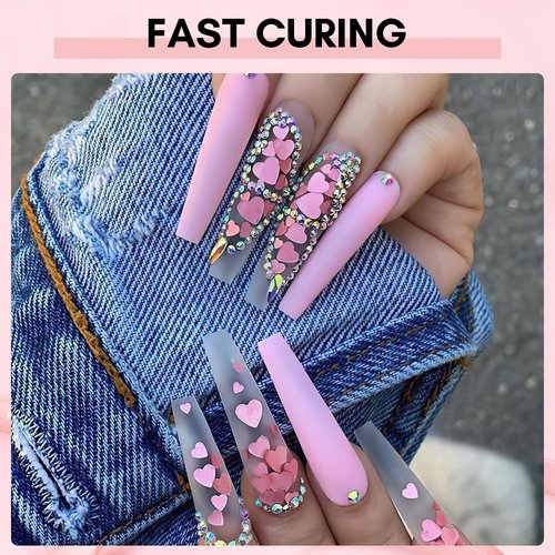 Makartt Nail Rhinestone Glue, Super Strong Gel Nail Glue for Rhinestones, 3D Art Design Charms and Gems, for Jewel Crystal Beads Gems Diamonds, UV/LED Need, Easy Use, 15ML