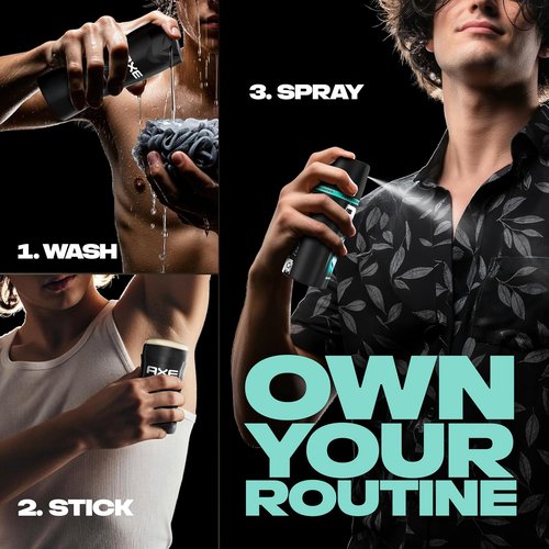 AXE Body Spray - Apollo 48 Hour Freshness | Aluminum-Free, 3 Count, 2.9 oz Each