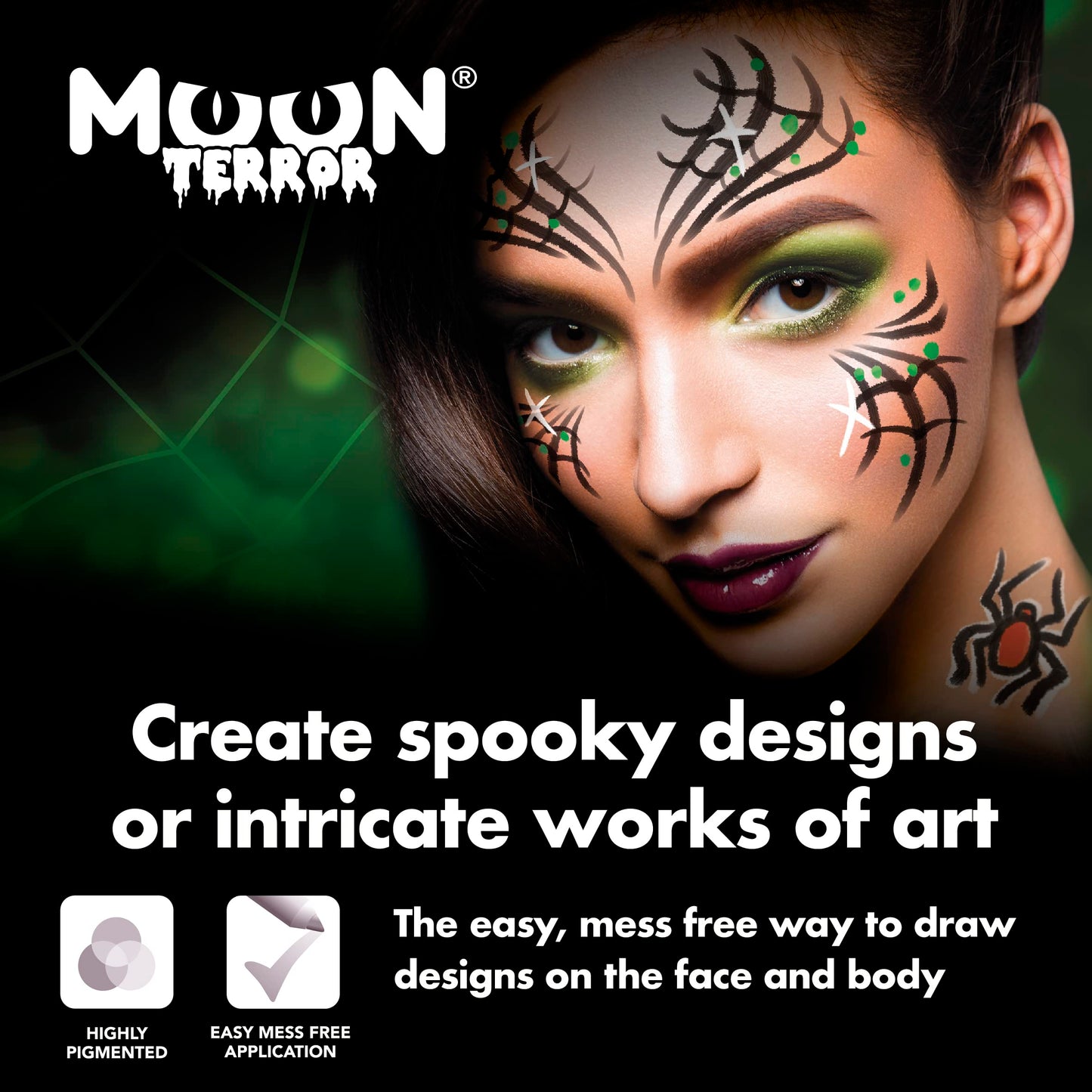 Halloween Face Paint Stick Body Crayon by Moon Terror, SFX Make up - Set of 6 - Special Effects Make up - 0.12oz