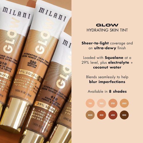 Milani Glow Hydrating Skin Tint - Lightweight Moisturizing Foundation | Perfect for All Skin Types