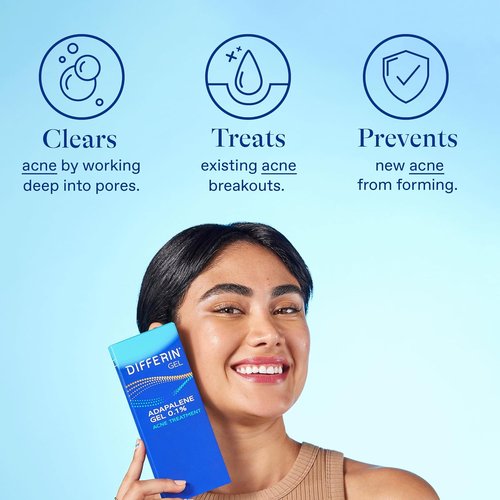 Differin Acne Treatment Gel - 0.1% Adapalene Retinoid for Sensitive Skin | 45g Pump, 90-Day Supply