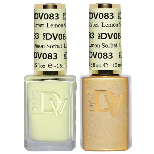 DND Gel Polish Coquette Collection - UV/LED Gel & Air Dry Nail Lacquer Duo | 083 Lemon Sorbet, 0.5 Fl Oz