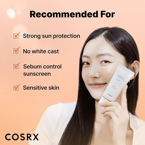 COSRX Vitamin E Vitalizing Sunscreen - SPF 50 Broad Spectrum, Lightweight & Non-Sticky, 1.69 fl oz