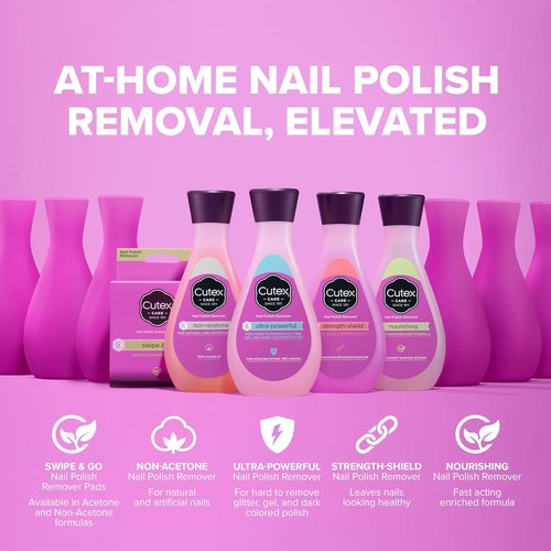 Cutex Nourishing Nail Polish Remover - Healthy Fingernails & Toenails with Vitamin E | 6.7 fl oz