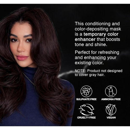 IGK Pitch Black Hair Mask - Smoky Gray Semi-Permanent Color Conditioner & Gloss Toner | Hydrating Shine + Color Refresh | Vegan & Cruelty-Free | 6 oz