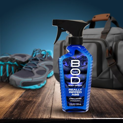 BOD man Fragrance Body Spray, Really Ripped Abs, 8 fl oz (Pack of 2)