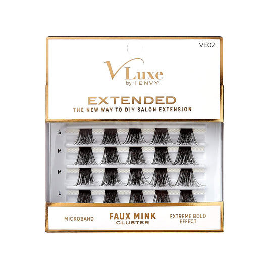 VLuxe Extended Collection: DIY Eyelash Extension 3D Extended - Featherlight Synthetic Reusable Artificial Eyelashes Multipack Lash Clusters