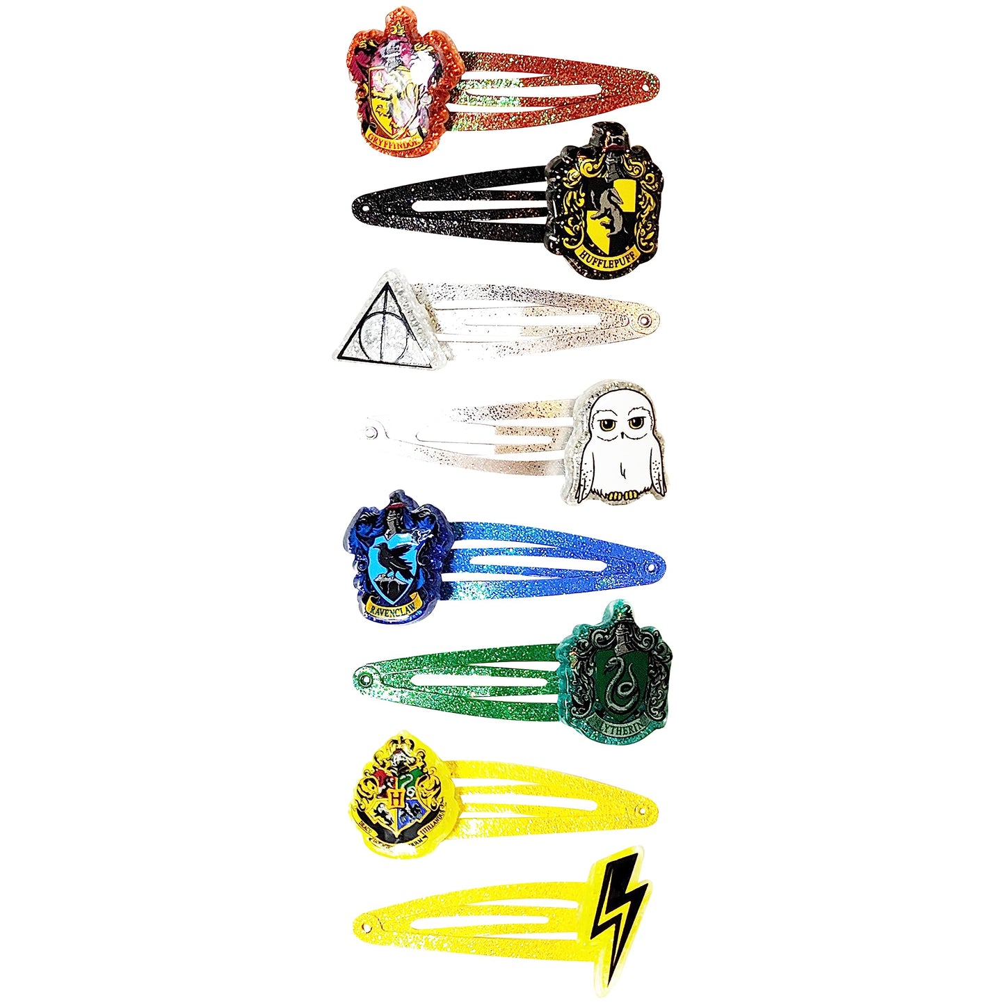 Harry Potter Kids Hair Clips for Girls Snap Clips 8 Pack Multi Color Ages 3+