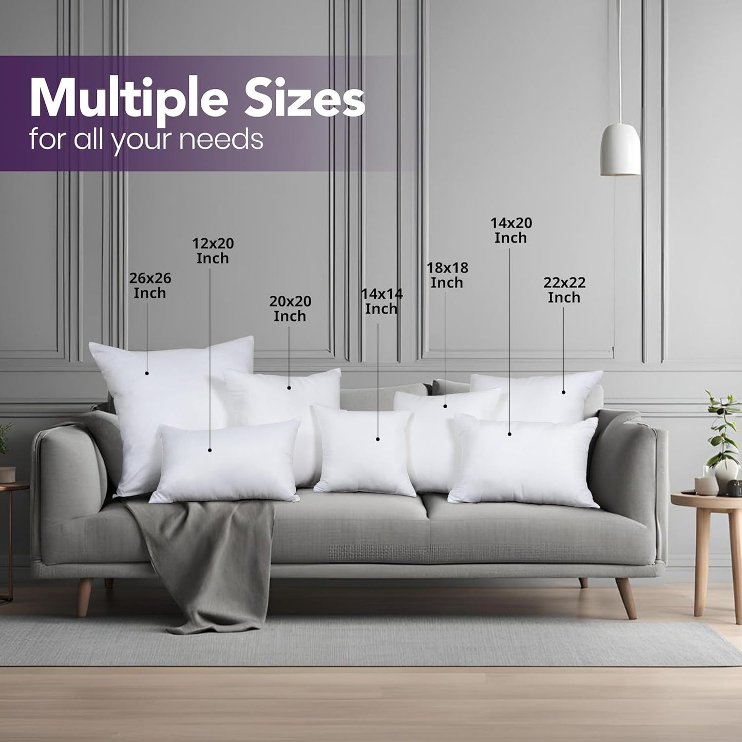 Utopia Bedding 18x18 Pillow Inserts - Set of 2 White Decorative Cushions for Sofa & Bed - Soft & Fluffy