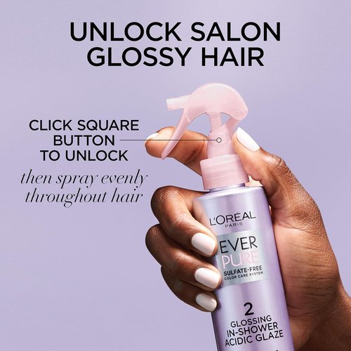 L'Oreal Paris EverPure Sulfate-Free Glossing Glaze - Argan Oil Infused Hair Shine & Smoothness, 6.7 Oz