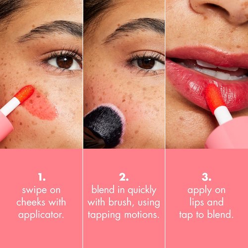 e.l.f. Sheer For It Blush Tint - Multi-Use, Long-Lasting Lip & Cheek Makeup | Vegan & Cruelty-Free in Left On Red