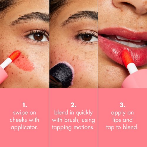 e.l.f. Sheer For It Blush Tint, Multi-Use, Long-Lasting Lip & Cheek Makeup, Creates A Natural Flush Finish, Vegan & Cruelty-Free, Left On Red