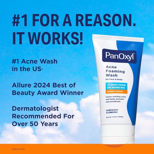 PanOxyl Acne Foaming Wash & PM Overnight Spot Patches - 10% Benzoyl Peroxide Duo Bundle