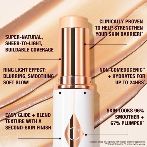 Charlotte Tilbury Unreal Skin Tint - Hydrating Cream Foundation Stick with Sheer-to-Light Coverage & Buildable Formula