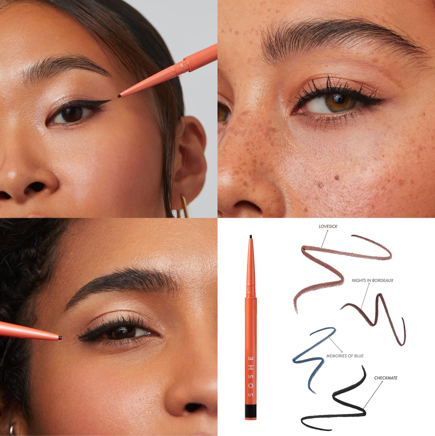 SOSHE Beauty - Waterproof Precision Eyeliner | 1.5mm Smudge-Proof Gel Liner | Easy Refills | Cruelty-Free, Certified Plastic Negative (Nights in Bordeaux - Deep Plum)