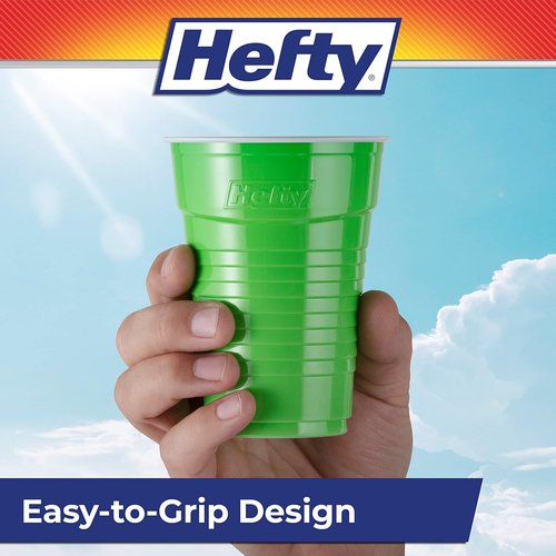 Hefty Disposable Plastic Cups - 16 Ounce Assorted Colors | 100 Count Party Pack