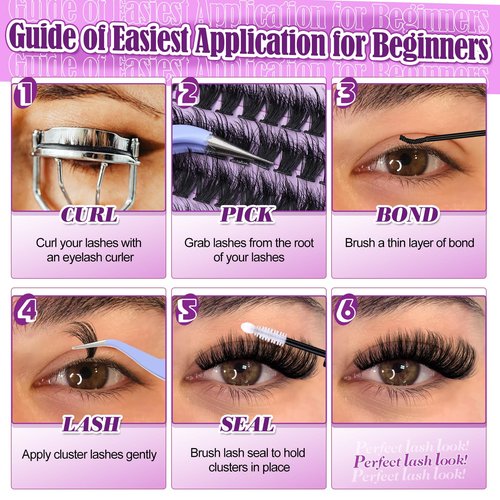 Yawamica Cluster Eyelash Extensions Fluffier Lash Clusters with Bottom Lashes 200D Volume Individual Lashes 315pcs Wispy Eyelash Clusters 10-20mm DIY Lash Extension at Home