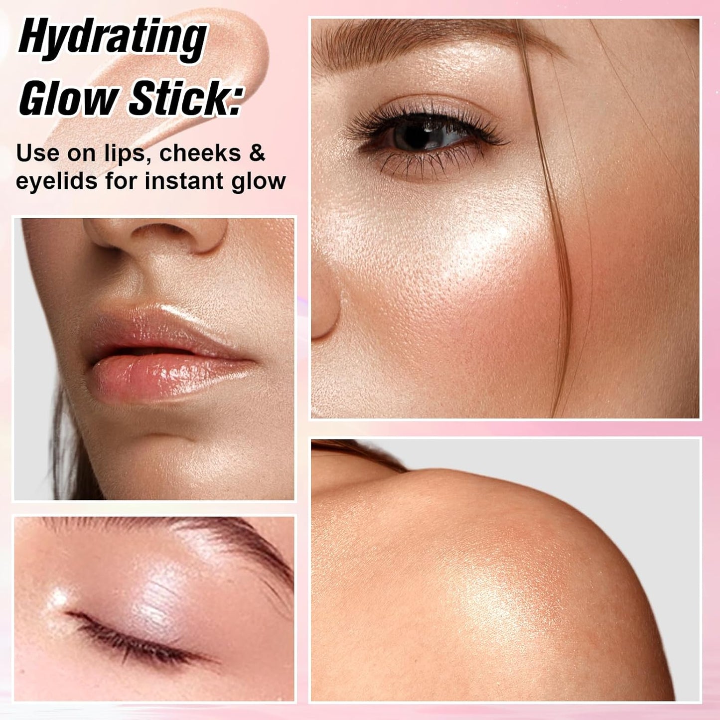 Skiennix Highlighter Stick Balm - Radiant Shimmer Glow for Face & Body, Jumbo Size (K1 Clear Water)