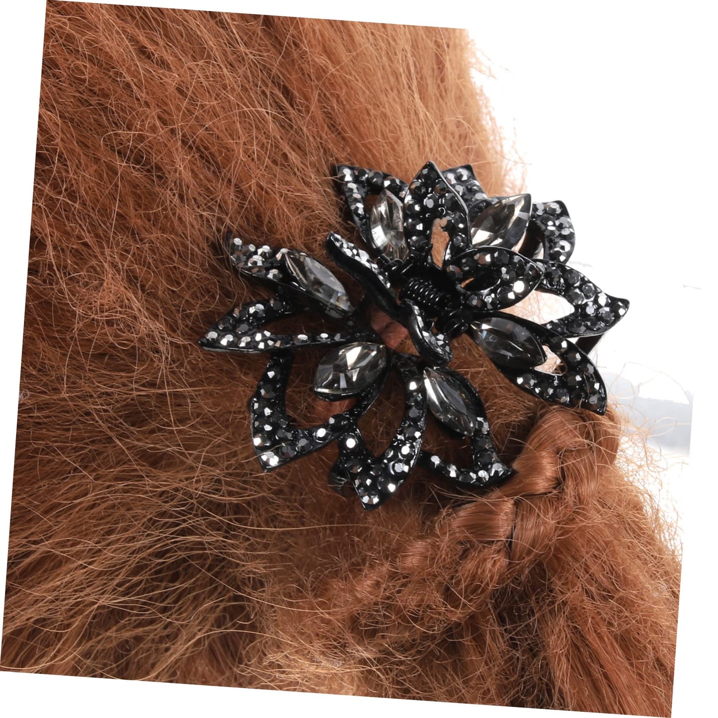 BIUDECO Rhinestone Hair Accessories: Ponytail Hairpiece, Jeweled Hair Claw Clips, Metal Floral Jaw Clips for Women