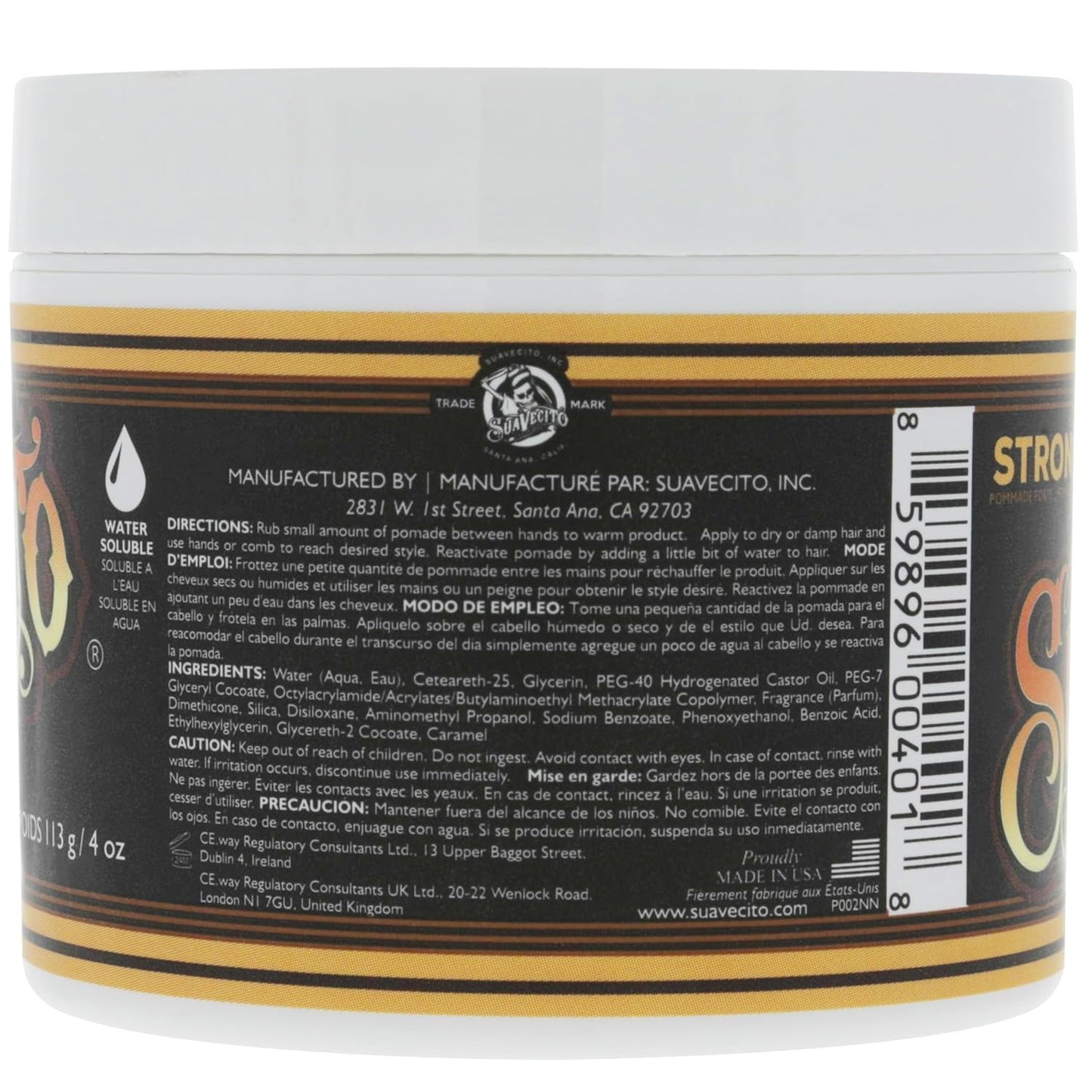 Suavecito Pomade Firme | Strong Hold Hair Pomade for Men - 4 oz, 2 Pack - Medium Shine, Easy to Wash Out