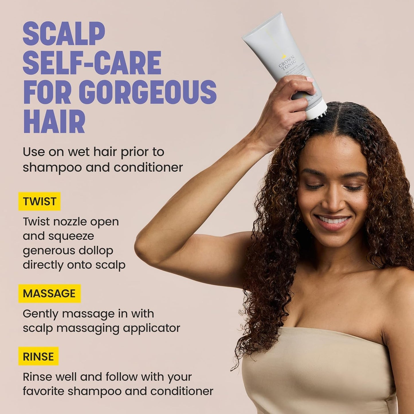 Crown Tonic Pre-Shampoo Cleanser - Scalp-Balancing Formula for Healthy Hair