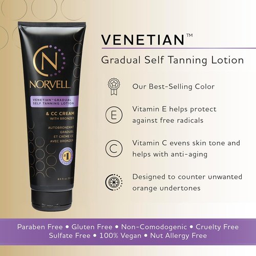 Norvell Venetian Self Tanner Lotion - Gradual Color Extender with Moisturizing Formula | 8.5 fl oz
