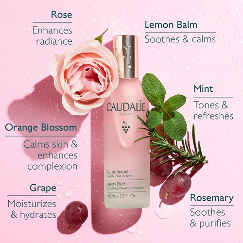 Caudalie Beauty Elixir Face Mist - Pore-Tightening Toner & Makeup Setter | 100 mL & 30 mL Sizes