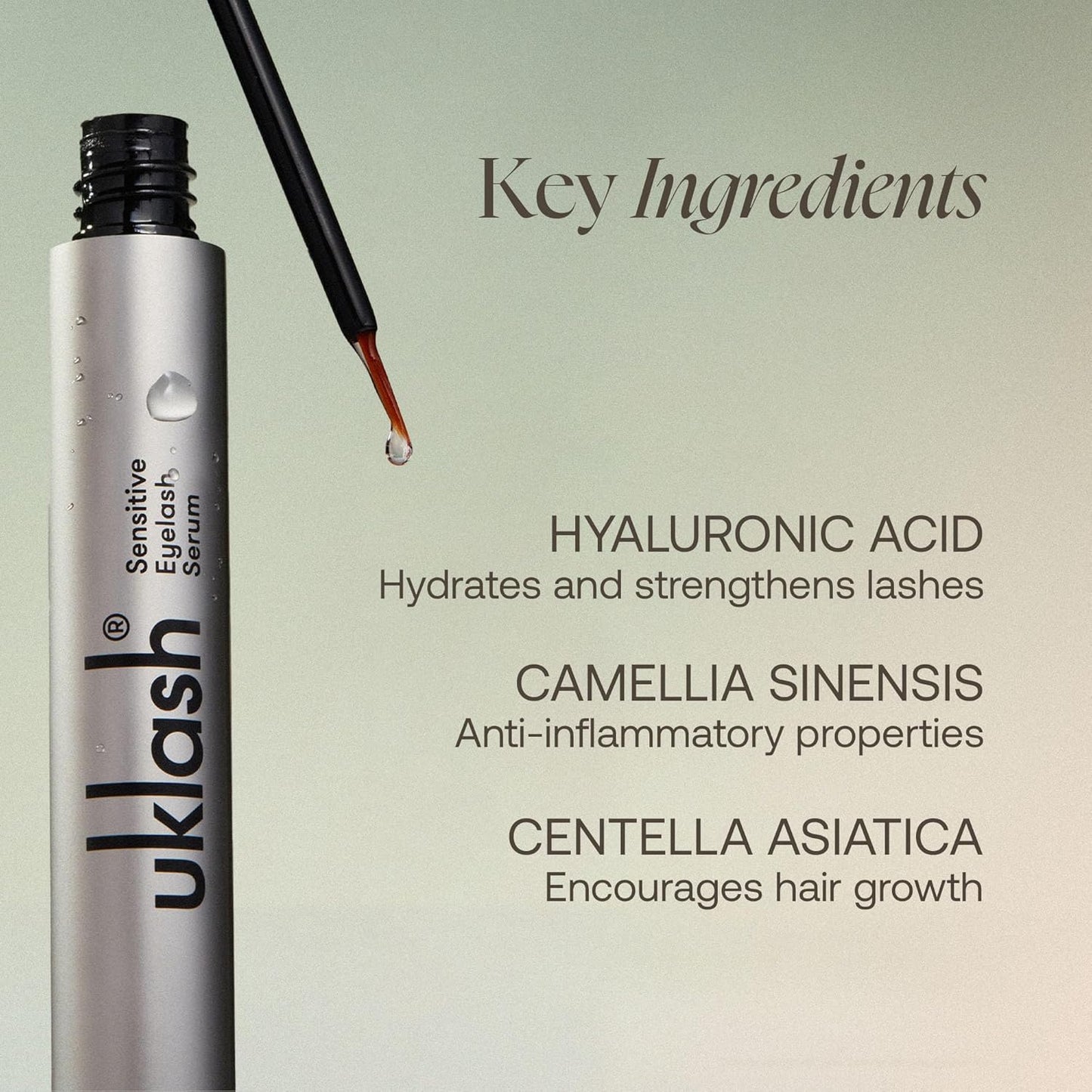 UKLASH | Sensitive Eyelash Serum | Peptide-Based Formula for Fuller Lashes | Vegan & Gentle on Sensitive Eyes