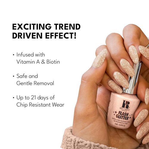 Red Carpet Manicure Flash Glitter Gel - Sparkling Nail Polish for Stunning Manicures | 0.5 oz