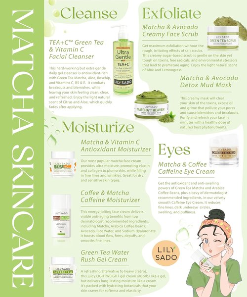 LILY SADO TEA+C™ Green Tea Matcha Moisturizer - Antioxidant Anti-Aging Lotion for Radiant Skin | Hydrates & Firms