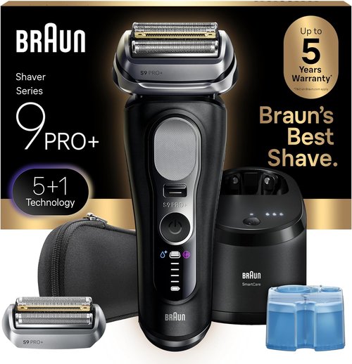 Braun Series 9 PRO+ Electric Shaver - Pro SensoAdapt Technology | 6-in-1 SmartCare Center, Black