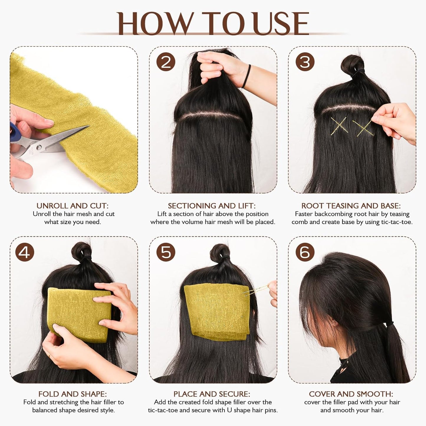 YGQQOY Hair Padding - Volume Boosting Hair Bumps for Stunning Updos | Gold Hair Sponge